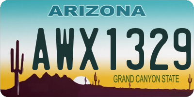AZ license plate AWX1329