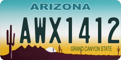 AZ license plate AWX1412
