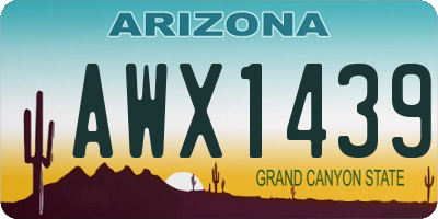 AZ license plate AWX1439