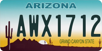 AZ license plate AWX1712