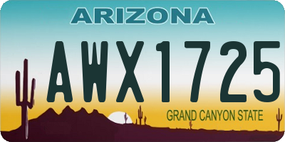 AZ license plate AWX1725