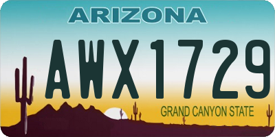 AZ license plate AWX1729