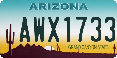 AZ license plate AWX1733