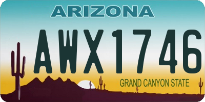 AZ license plate AWX1746