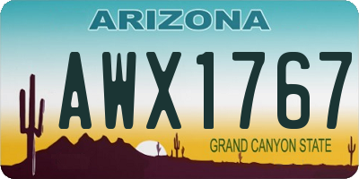 AZ license plate AWX1767