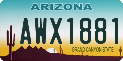 AZ license plate AWX1881