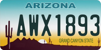 AZ license plate AWX1893