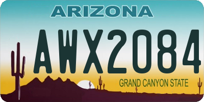 AZ license plate AWX2084