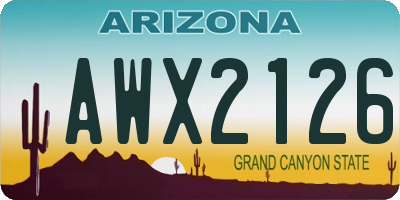 AZ license plate AWX2126