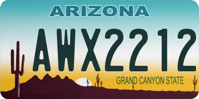 AZ license plate AWX2212