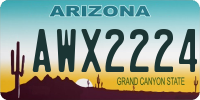 AZ license plate AWX2224