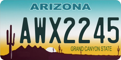 AZ license plate AWX2245