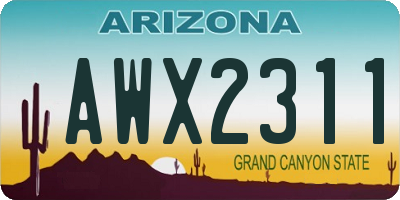 AZ license plate AWX2311