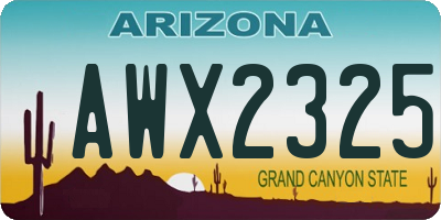 AZ license plate AWX2325