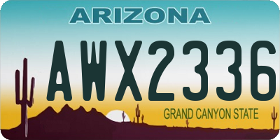 AZ license plate AWX2336