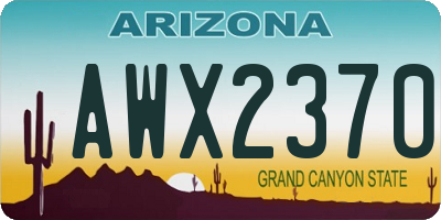 AZ license plate AWX2370