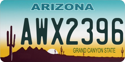 AZ license plate AWX2396
