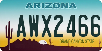 AZ license plate AWX2466