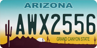 AZ license plate AWX2556