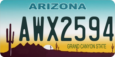 AZ license plate AWX2594