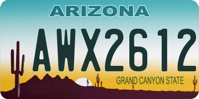 AZ license plate AWX2612