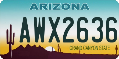 AZ license plate AWX2636