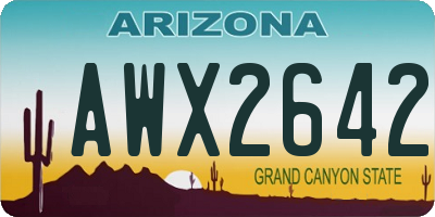 AZ license plate AWX2642