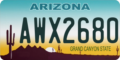 AZ license plate AWX2680