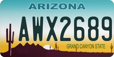 AZ license plate AWX2689