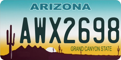 AZ license plate AWX2698