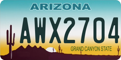 AZ license plate AWX2704