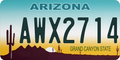 AZ license plate AWX2714