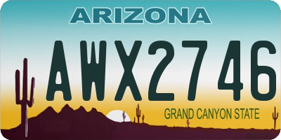 AZ license plate AWX2746