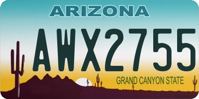 AZ license plate AWX2755