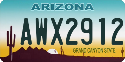 AZ license plate AWX2912