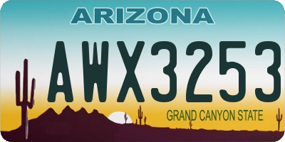 AZ license plate AWX3253