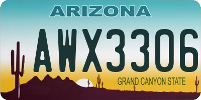 AZ license plate AWX3306