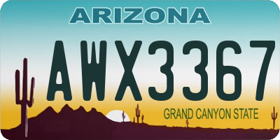 AZ license plate AWX3367