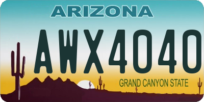 AZ license plate AWX4040