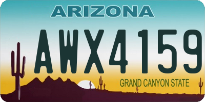 AZ license plate AWX4159