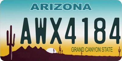 AZ license plate AWX4184