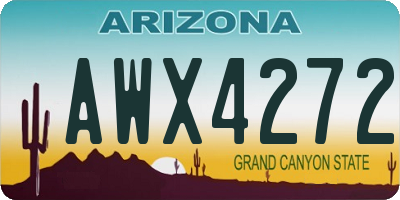 AZ license plate AWX4272