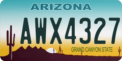 AZ license plate AWX4327