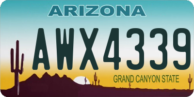 AZ license plate AWX4339