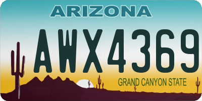 AZ license plate AWX4369