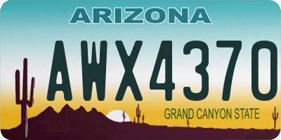 AZ license plate AWX4370
