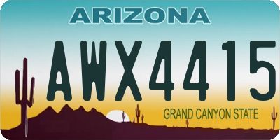 AZ license plate AWX4415