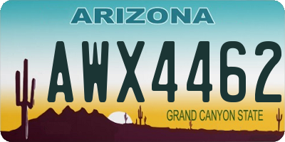 AZ license plate AWX4462