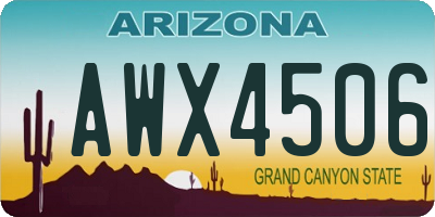 AZ license plate AWX4506