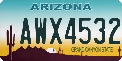 AZ license plate AWX4532